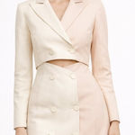 Significant Other Glider Blazer Dress Women’s Size 4 Peach Cream Cut Out Linen M Orange Photo 0