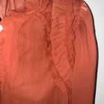 Free People Forever that girl Brown Ruffled Long Sleeve Blouse Photo 7