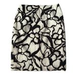 Doncaster Collection Black & White Floral Cotton Pencil Skirt Size 6 Vintage Photo 3