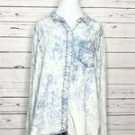 Velvet Heart  Acid Wash Tencel Chambray Denim Button Up Shirt Women’s Size Large Photo 0