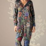 Natural Life  Floral Print Fleece One Piece Jumpsuit Cozy Size S Photo 0