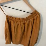 Evereve Shane Orange One Shoulder Relaxed Fit Puff Sleeve Blouse Size XS Photo 7