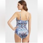 Spanx  Blue‎ Python Nile Bra-llelujah Underwire One Piece Swimsuit 8 Photo 1