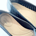 Clarks Juliet Hayes Black Suede Perforated Loafers Women’s Size 7 Casual Style Photo 7