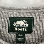 Roots  Gray Cotton Crew Neck Long Sleeve Pullover Knit Sweater Size Medium Photo 7