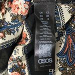 ASOS New  Design Floral Stripe Print Sheer Mini Collared Puff Sleeve Swing Dress Photo 14