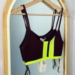 For Love & Lemons Veronica purple and neon yellow cropped sweater top Photo 2