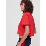 Aritzia  TNA Red Jana Cropped Short Sleeve Polo Top XS Photo 1