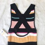 Ella Moss  Striped Bodycon Tank Dress Ribbed Sleeveless  Black Pink Medium‎ New Photo 8