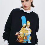 ZARA  The Simpsons Graphic Print Sweatshirt Black Small Photo 0