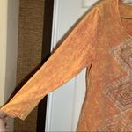 Reba  Orange Dye/Vintage Wash Print 3/4 Sleeve Top size L Photo 5