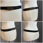 American Vintage Retro vintage black and green leather belt, size medium, 41” Photo 1