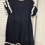 White closet elements cotton navy dress white trim large Photo 4