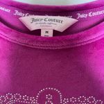 Juicy Couture Velour Baby Tee Magenta Crown Bling Top Womens Size M Photo 2