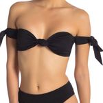 Kendall + Kylie  Tie Sleeve Bikini Top Size S Black Photo 0
