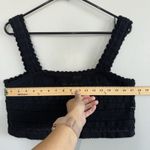 Aerie  Crochet Knit Boho Lace Crop Top Black Woman’s Size L Stretch Photo 3