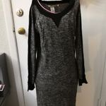 Max Studio Grey Color Block Crewneck Sweater Dress S Cozycore Minimalist Winter Photo 1
