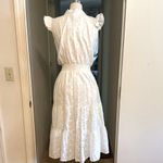 NWOT Eyelet Tiered Midi Dress White Size M Photo 7