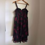 Torrid Lace Up Dress 1X Red Black Floral Smocked Layered Milk Maid Fairy Goth Photo 7
