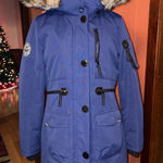 Noize Blue Ski & Snow Jacket with Faux Fur Hood Size L Photo 0