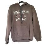 Gildan  Size Large Gray Wisconsin Hoodie Photo 0