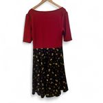 LuLaRoe ColorBlock Floral Bottom Red Top Scoopneck Simply Comfortable Dress 2XL Photo 1