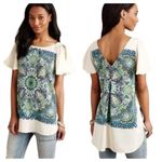 Maeve  Multicolor Paisley Silk Tunic Blouse Women Top Size Small | 37-41 Photo 6