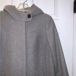 J.Crew Gray Italian Wool Swingy Coat W/ Faux Fur Hood Photo 3