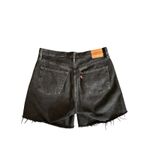 Levi's 501 Jean Shorts Women’s Size 30 Black Cut Off Button Fly Raw Hem 6”inseam Photo 1