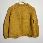 Vintage Women Cardigan Mustard Yellow Hand Knit Made in Italy Cottage Tradwife Photo 1