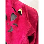 Vintage Phoenix Burgundy Black Suede Cutout Cropped Jacket M Art Western AS IS Red Size M Photo 14