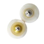 Vintage Retro White Round Post Pierced Statement Earrings Costume Jewelry Photo 1