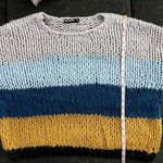BLANK NYC Wool Mix Crochet Multicolor Colorblock & Striped Chunky Sweater Photo 12