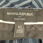 Banana Republic  Women's Sloan Striped Crop Pants Navy Size 10 Career Modern‎ Photo 2