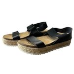 Big Buddha  Sandals Women’s Size 9 Black Jute Platform Open Toe Chunky Shoes Photo 2