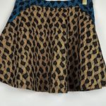 English Rose Leopard Print Yellow, Blue & Black Lace A-Line Mini Skirt Size M Photo 2