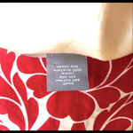 Ann Taylor Red & Cream Fit & Flare Midi Skirt: Decorative Design, High Waist, Silk, Sz. 2 Photo 4