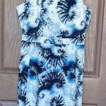 Kyodan  Blue and White Patterned Mini Dress Photo 0