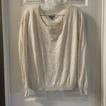 American Eagle AEO Cream Scoop Neck Lace Back Sweater S Photo 0