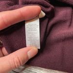 Loft Casual Knit Shirt Blouse Top Crewneck Tie Slit Mid Sleeves Burgundy XXS 2XS Photo 8