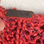 Free People Women Size Medium Santa Rosa Red Hooded Fringe Hem Crochet Sweater Photo 1