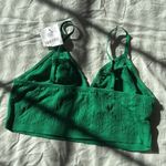 Aerie NWT Green Size Medium Longline Cable Lace Bralette Photo 4