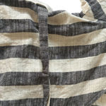 Ecote Wrap Top Black Ivory‎ Stripe Cotton Tie Waist Short Sleeve S Boho Gray Photo 7