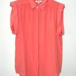 Madewell Silk Camp Blouse in Coral Size S Photo 0