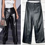 SheIn Black Privé High Waist PU Leather Straight Leg Pants Size 2 XS Photo 1
