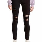 Levi's Levi’s Women's 711 Mid Rise Distressed Skinny Jeans in Black Size 27 Photo 0