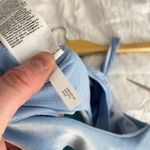 Athleta  Velvet Cut Out Crop A-C Yoga Workout Athletic Top/Bra Heron Blue Large Photo 2