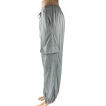 ZARA Women's Gray Elastic Waist Drawstring Windbreaker Cargo Jogger Pants Size S Photo 1