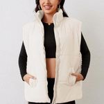 Amazon White Oversized Puffer Vest Photo 3