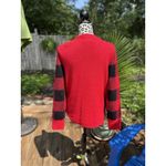 Old Navy Buffalo Plaid Sweater Women Size Large Red Black Long Sleeve Holiday Photo 1